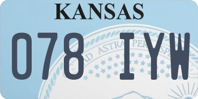 KS license plate 078IYW