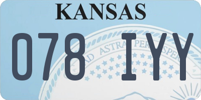 KS license plate 078IYY