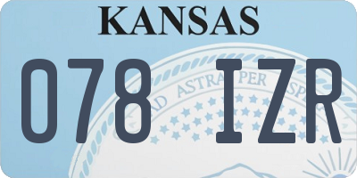 KS license plate 078IZR