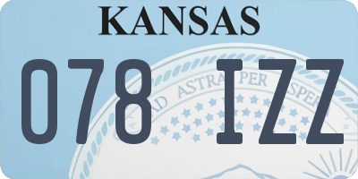 KS license plate 078IZZ