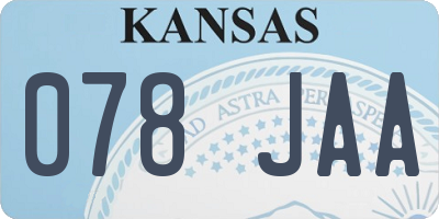 KS license plate 078JAA