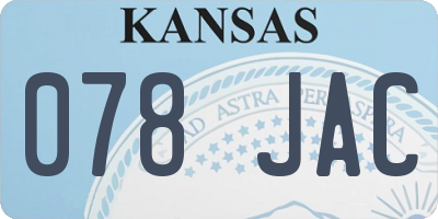 KS license plate 078JAC