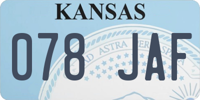 KS license plate 078JAF
