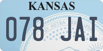 KS license plate 078JAI