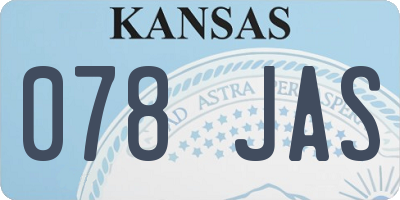 KS license plate 078JAS