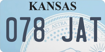 KS license plate 078JAT