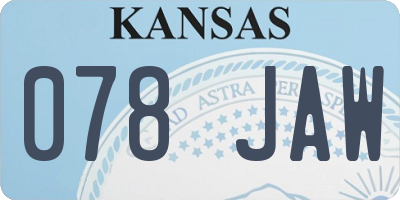 KS license plate 078JAW