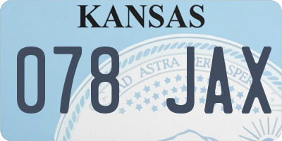 KS license plate 078JAX