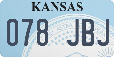 KS license plate 078JBJ