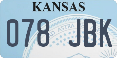 KS license plate 078JBK