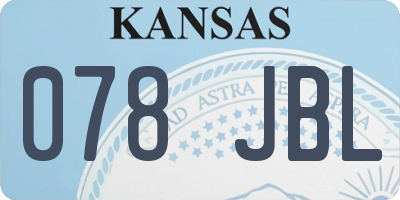 KS license plate 078JBL