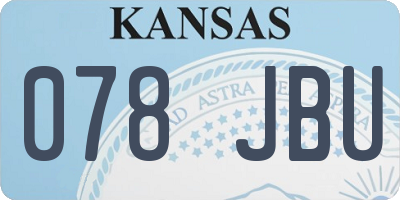 KS license plate 078JBU