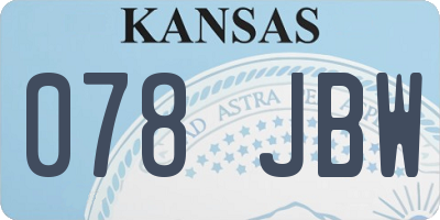 KS license plate 078JBW