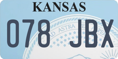 KS license plate 078JBX
