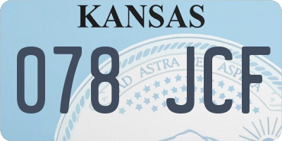 KS license plate 078JCF