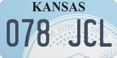 KS license plate 078JCL