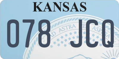 KS license plate 078JCQ