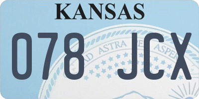 KS license plate 078JCX