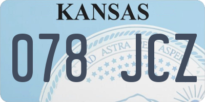 KS license plate 078JCZ