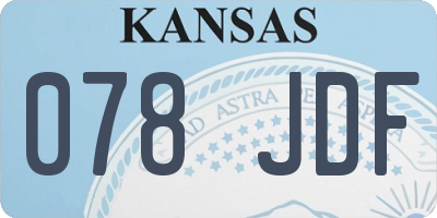 KS license plate 078JDF