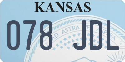 KS license plate 078JDL