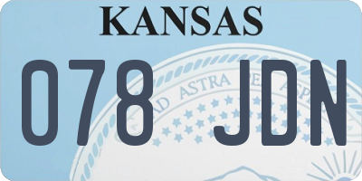 KS license plate 078JDN