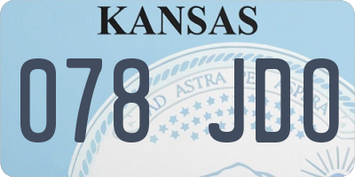 KS license plate 078JDO