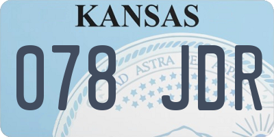 KS license plate 078JDR