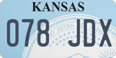 KS license plate 078JDX