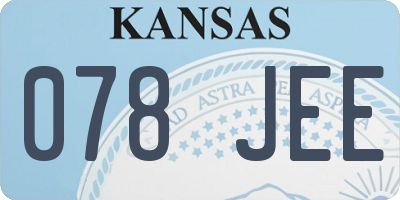 KS license plate 078JEE
