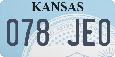 KS license plate 078JEO