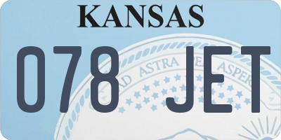 KS license plate 078JET