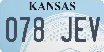 KS license plate 078JEV