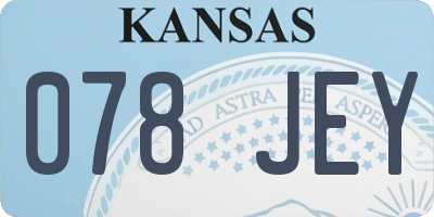 KS license plate 078JEY