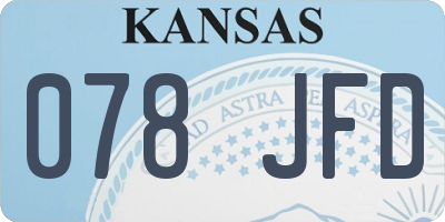 KS license plate 078JFD