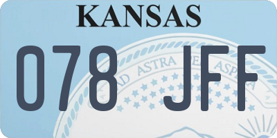 KS license plate 078JFF