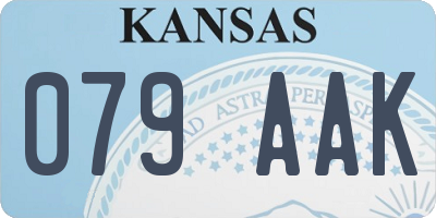 KS license plate 079AAK