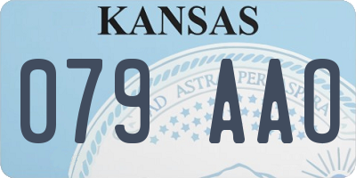 KS license plate 079AAO