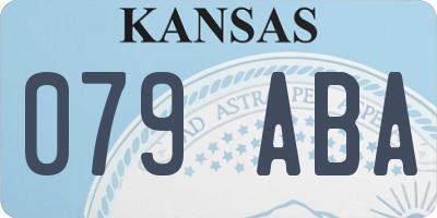 KS license plate 079ABA