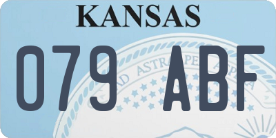 KS license plate 079ABF
