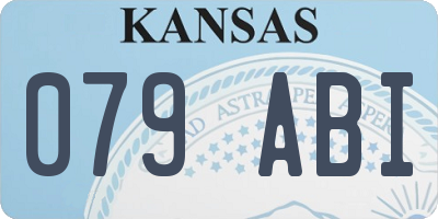 KS license plate 079ABI