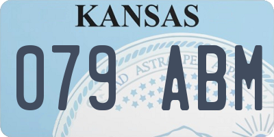 KS license plate 079ABM