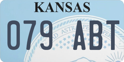 KS license plate 079ABT