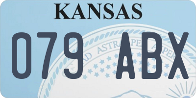 KS license plate 079ABX