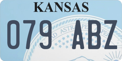 KS license plate 079ABZ