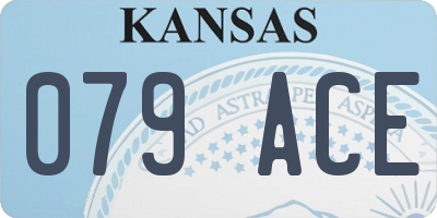 KS license plate 079ACE