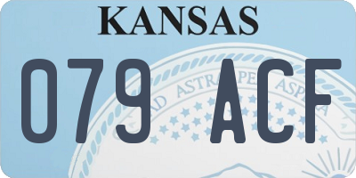 KS license plate 079ACF