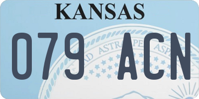 KS license plate 079ACN