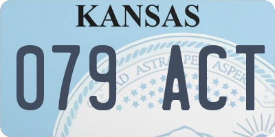 KS license plate 079ACT