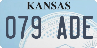 KS license plate 079ADE
